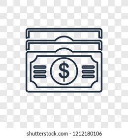 Dollar concept vector linear icon isolated on transparent background, Dollar concept transparency concept in outline style