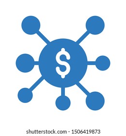 dollar connection glyph colour vector icon