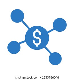 dollar connection glyph double color icon