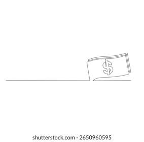 Dibujo de línea continua en dólares. Vector de símbolos financieros en dólares. Ilustrador financiero editable