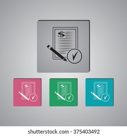 Dollar contract vector icon