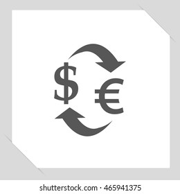 dollar conversion to the euro, vector illustration