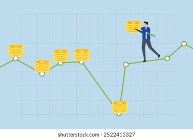 Dollar Cost Averaging , Intelligent entrepreneur investor who regularly adds to their stack of coins each month.