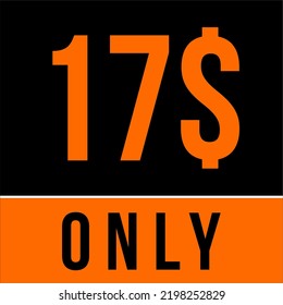Dollar Coupon Sign or Label or voucher $ discount Money Saver Label, Stamp Vector Illustration with cool font, black and orange background