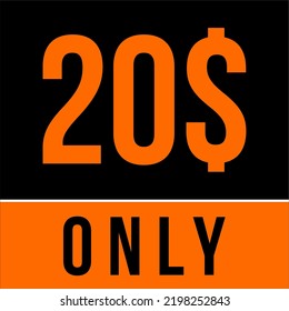 Dollar Coupon Sign or Label or voucher $ discount Money Saver Label, Stamp Vector Illustration with cool font, black and orange background
