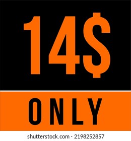 Dollar Coupon Sign or Label or voucher $ discount Money Saver Label, Stamp Vector Illustration with cool font, black and orange background