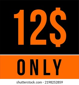 Dollar Coupon Sign or Label or voucher $ discount Money Saver Label, Stamp Vector Illustration with cool font, black and orange background