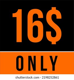Dollar Coupon Sign or Label or voucher $ discount Money Saver Label, Stamp Vector Illustration with cool font, black and orange background