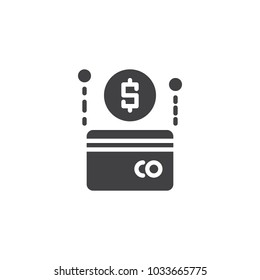 Dollar credit card vector icon. filled flat sign for mobile concept and web design. Payment method simple solid icon. Symbol, logo illustration. Pixel perfect vector graphics
