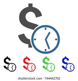 Dollar Credit icon. Vector illustration style is a flat iconic dollar credit symbol with black, red, green, blue color variants. Designed for web and software interfaces.