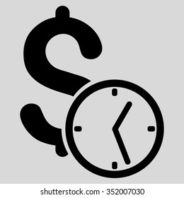 Dollar Credit vector icon. Style is flat symbol, black color, rounded angles, light gray background.