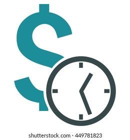 Dollar Credit vector icon. Style is bicolor flat symbol, soft blue colors, white background.