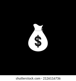 Dollar currency bag vector icon flat isolated symbol