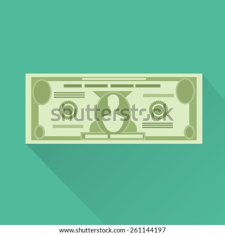 dollar currency banknote green vector illustration