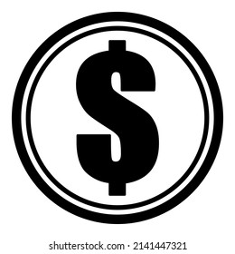 Dollar-Münzbild einzeln auf weißem Hintergrund