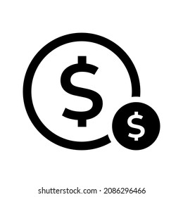 dollar currency coin vector icon isolated on white background