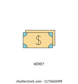 Dollar Currency colorful line icon. Simple Icon illustration. Money Line Icon Useful For Web, Mobile, Software & Apps. Eps-10.