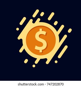 Dollar currency concept. Vector logo design
