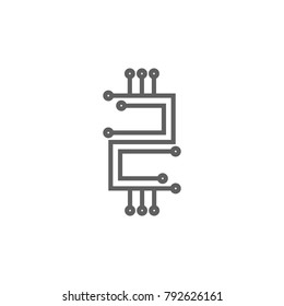 Dollar currency with digital symbol icon vector