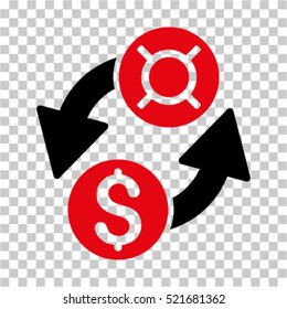 Dollar Currency Exchange icon. Vector pictogram style is a flat symbol, color, chess transparent background. Designed for software and web interface toolbars and menus.