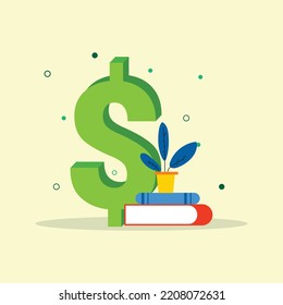Dollar currency financial flat vector 3d illustration