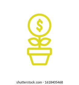 Dollar/ currency growing vector icon