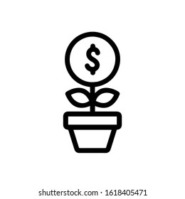Dollar/ currency growing vector icon