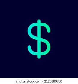 Dollar currency icon design. Vector template logo icon.