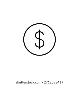 Icono de moneda de dólar editable stroke eps