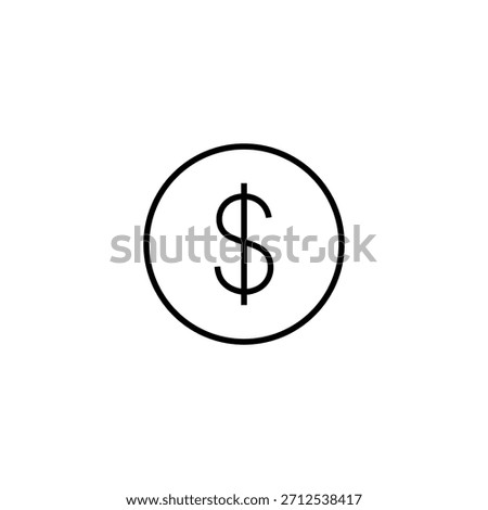 Dollar currency icon editable stroke eps