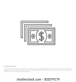 Dollar currency icon - Vector Icon illustration 
