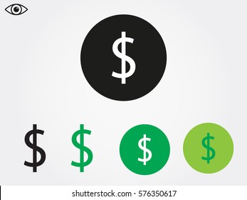 dollar, currency, icon, vector illustration eps10