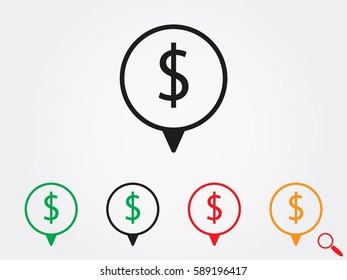 dollar, currency, icon, vector illustration eps10