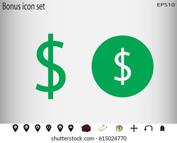 dollar, currency, icon, vector illustration eps10