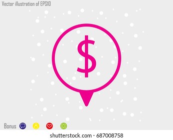 dollar, currency, icon, vector illustration eps10