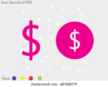 dollar, currency, icon, vector illustration eps10