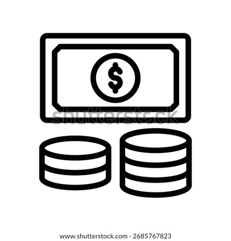Dollar Currency line icon , vector, pixel perfect, illustrator file 