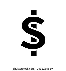 Dollar currency money icon isolated on white background. Money saving, cashless concept. Capital gain, passive income, investments and bonds, cash flow. Vector ilustration