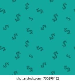 Dollar Currency Money Sign Seamless Pattern Background