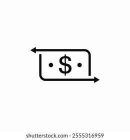 dollar currency money transfer send icon sign vector