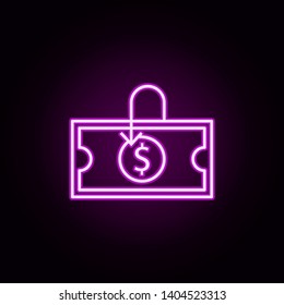 dollar currency neon icon. Elements of online shopping set. Simple icon for websites, web design, mobile app, info graphics