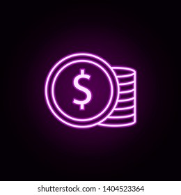 dollar currency neon icon. Elements of online shopping set. Simple icon for websites, web design, mobile app, info graphics