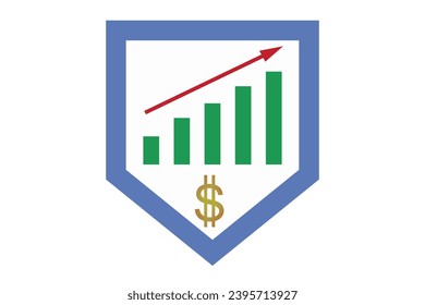 diseño de ilustración de gráfico de progreso de moneda de dólar