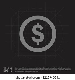 Dollar currency sign icon - Black Creative Background - Free vector icon