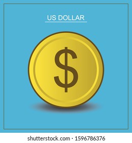 Dollar Currency Sign icon vector illustration design isolated on blue background