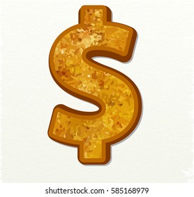 dollar currency sign vector signs gold on white background for app icon or website decoration