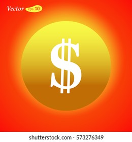 Dollar Currency Signs. Web design style.
