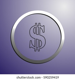 Dollar Currency Signs. Web design style.