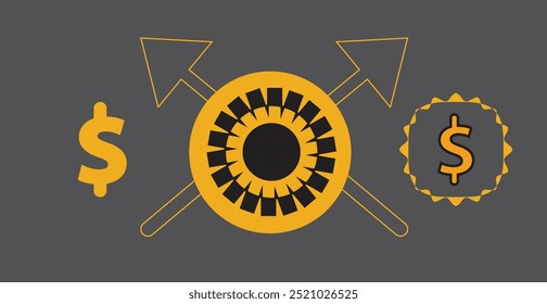 Dollar currency symbol and element background design