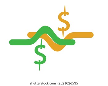 Dollar currency symbol and element background design
